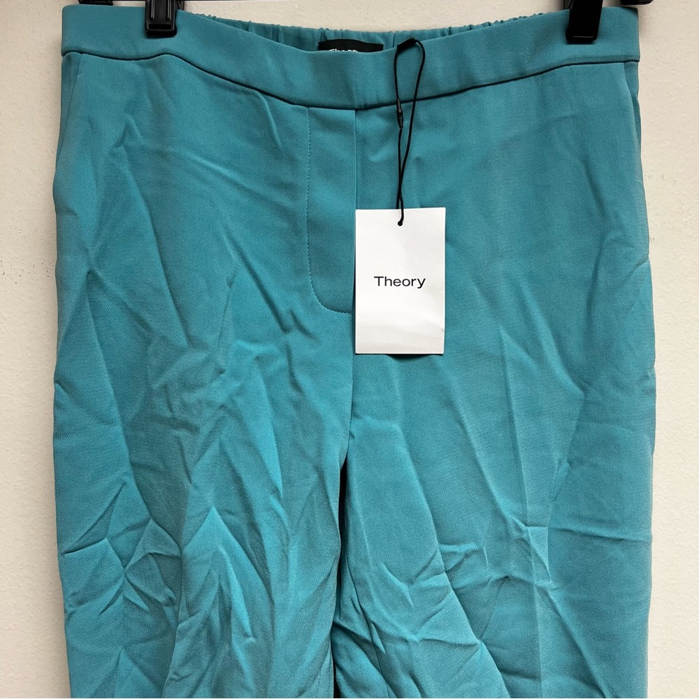 Theory - Treeca Pull On Admiral Crepe Pants - Teal - Size 4 - New